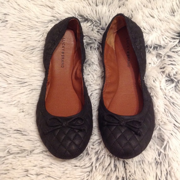 black fabric flats